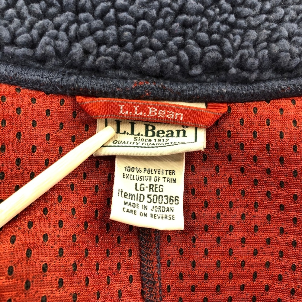 LL Bean Jacket Womens Large Blue Mountain Pile Fleece Full Zip Deep Sherpa - Picture 7 of 12
